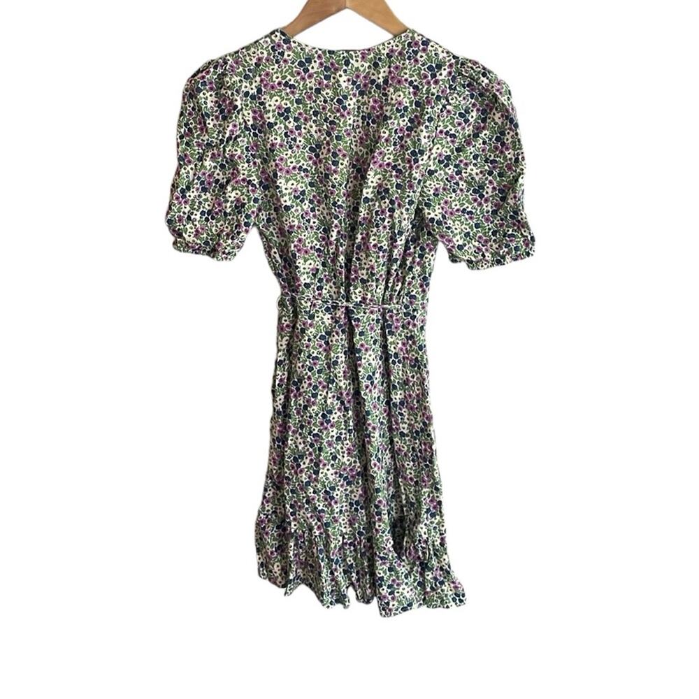 & Other Stories Puff Sleeve Floral Wrap Mini Dress - Picture 3 of 16
